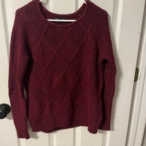 American Eagle maroon knit sweater